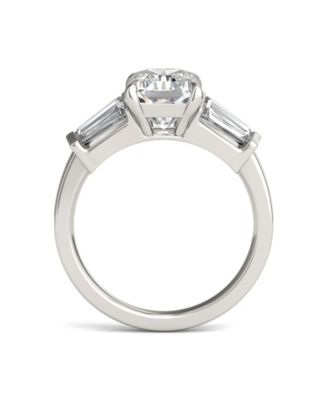Moissanite Radiant Cut Engagement Ring (3-7/8 Carat Total Weight Diamond Equivalent) in 14K White Gold