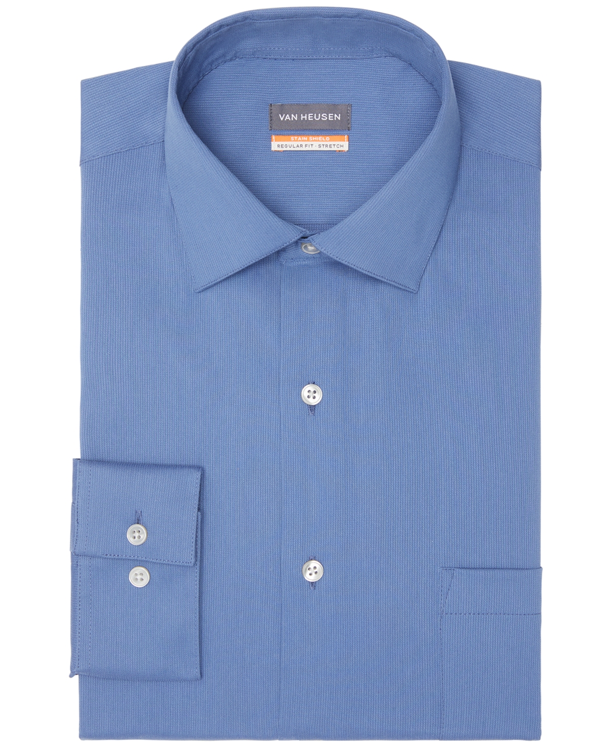 Van Heusen Men's Stain Shield Regular Fit Stretch Dress Shirt In Sailor