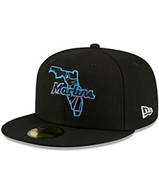 Men's Black Miami Marlins Local II 59FIFTY Fitted Hat