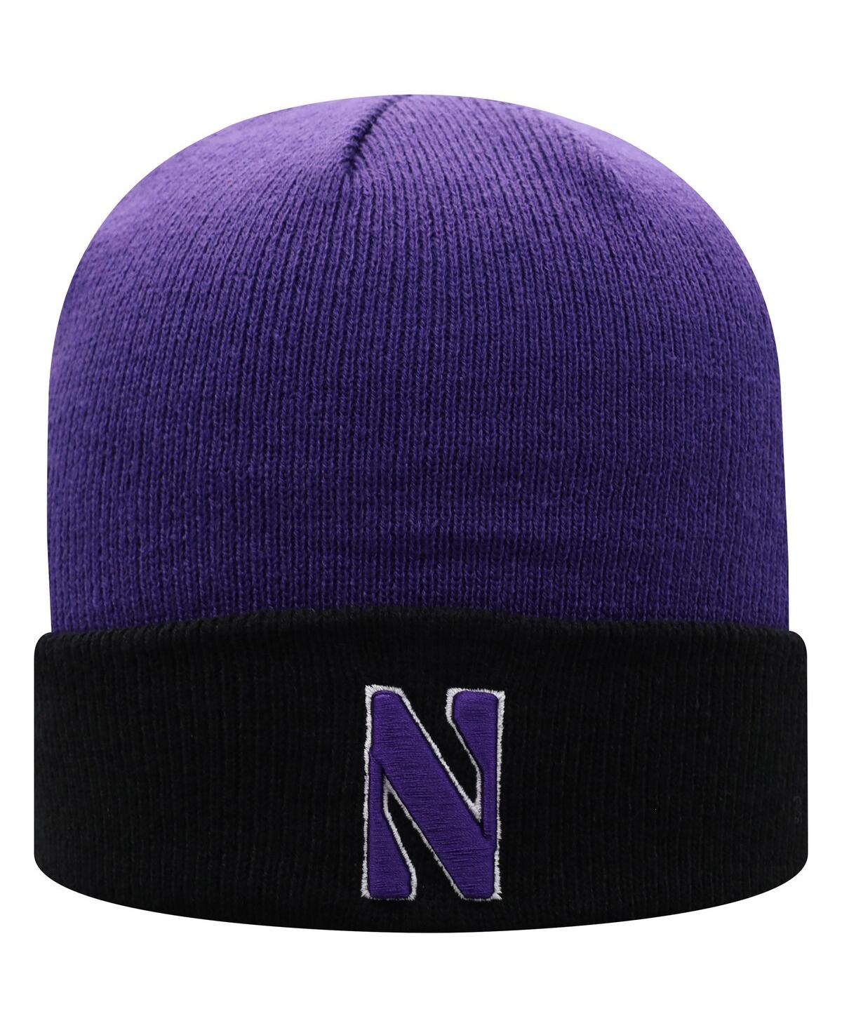 Top Of The World Men's  Purple, Black Northwestern Wildcats Core 2-tone Cuffed Knit Hat In Purple,black