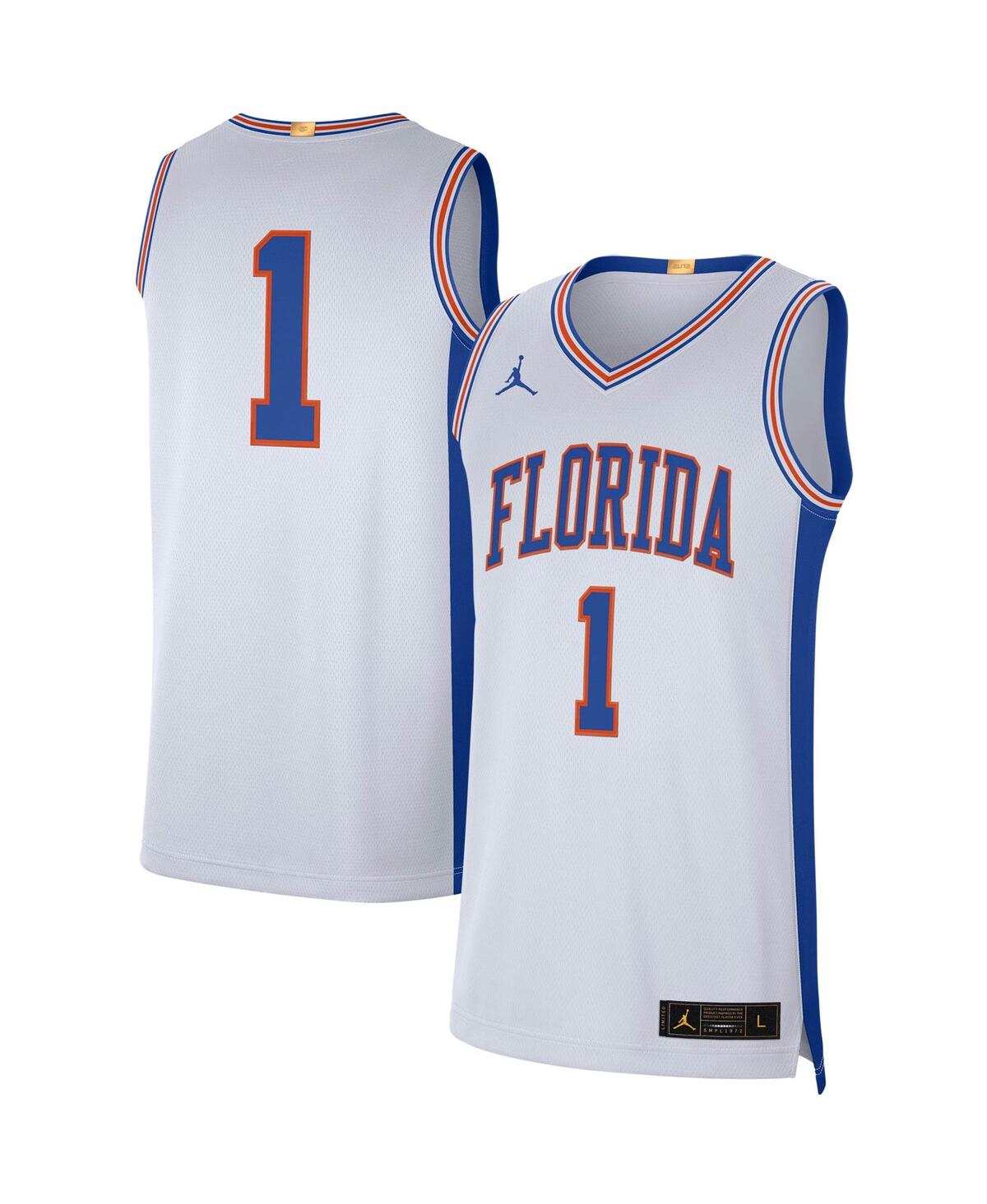 Men's Jordan #1Florida Gators Retro Limited Jersey - White