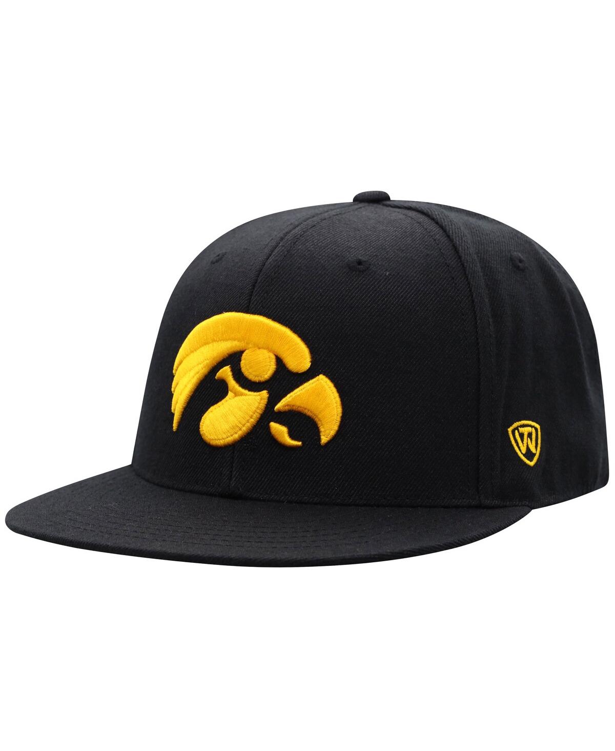 Men's Top of the WorldIowa Hawkeyes Team Color Fitted Hat - Black