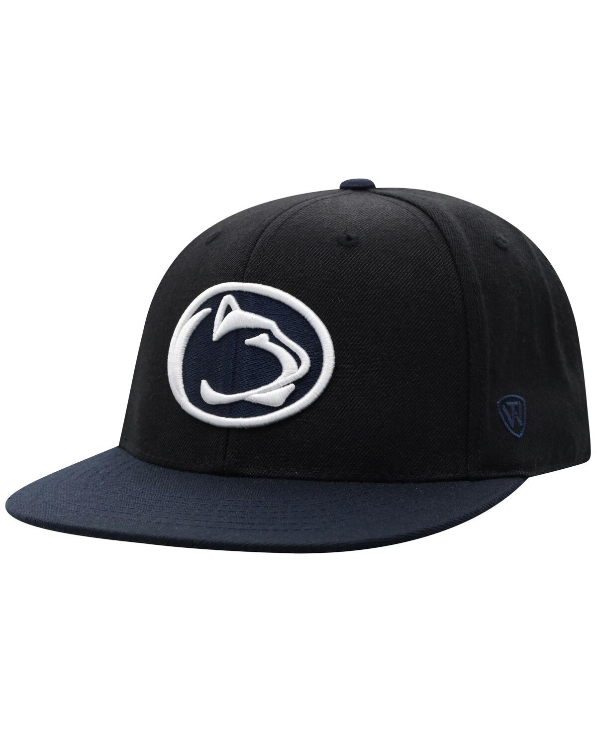 Shop Top Of The World Men's  Black, Navy Penn State Nittany Lions Team Color Two-tone Fitted Hat In Black,navy