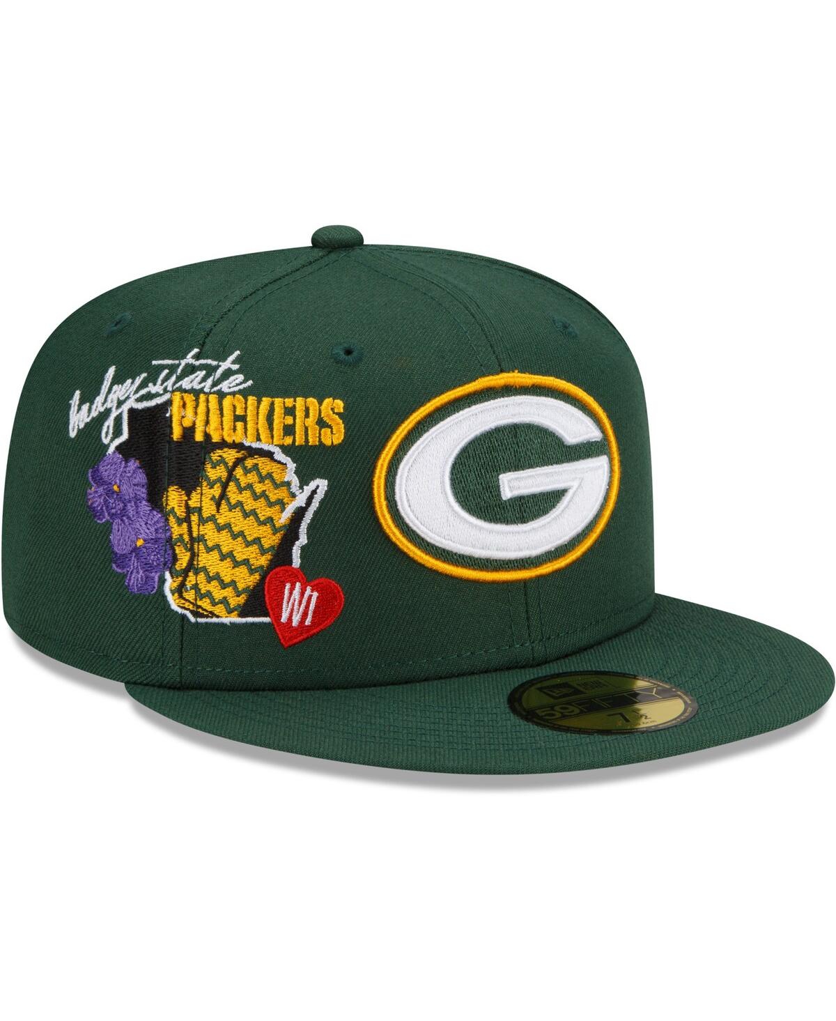 Men's New EraGreen Bay Packers City Cluster 59FIFTY Fitted Hat - Green