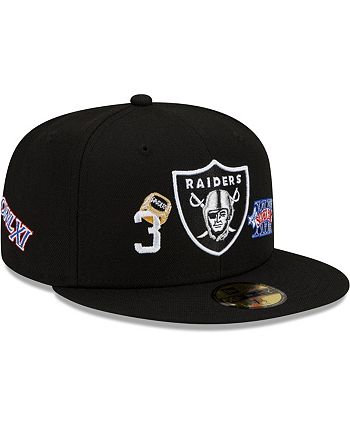 Las Vegas Raiders New Era 3x Super Bowl Champions Count The Rings 59FIFTY Fitted  Hat - Black