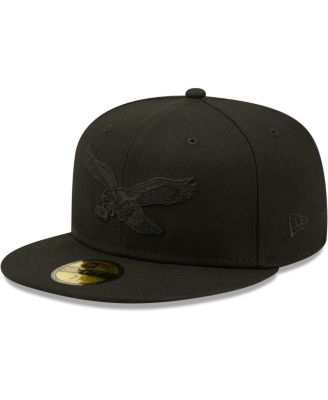 Men's Philadelphia Eagles Black on Black Alternate Logo 59FIFTY Fitted Hat