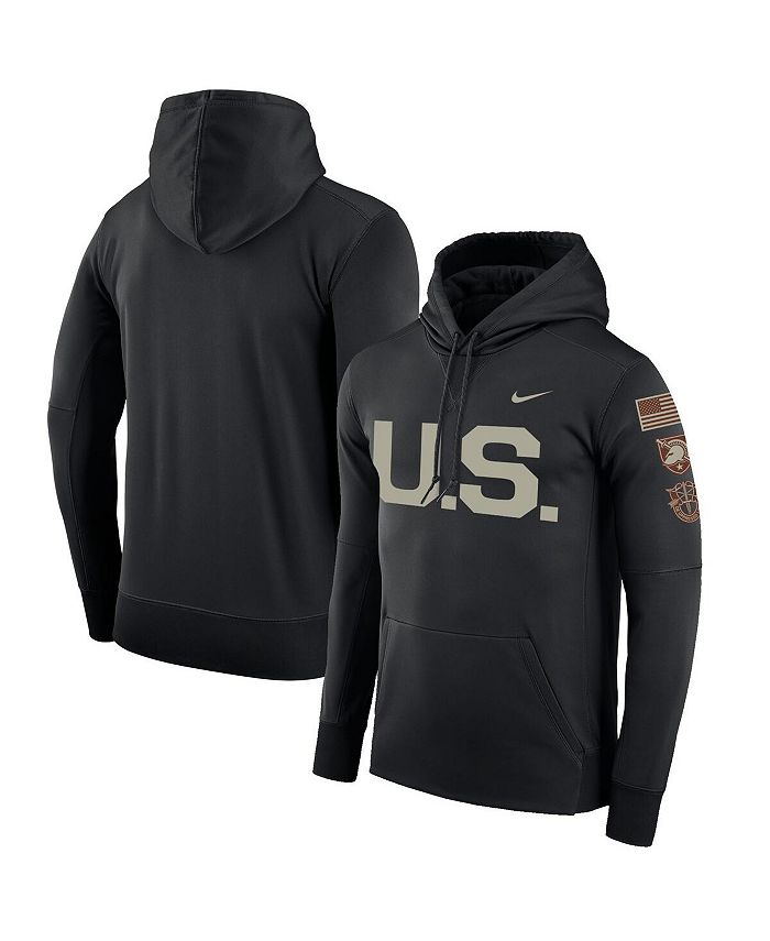 Nike Mens Black Army Black Knights Rivalry Us Therma Pullover Hoodie