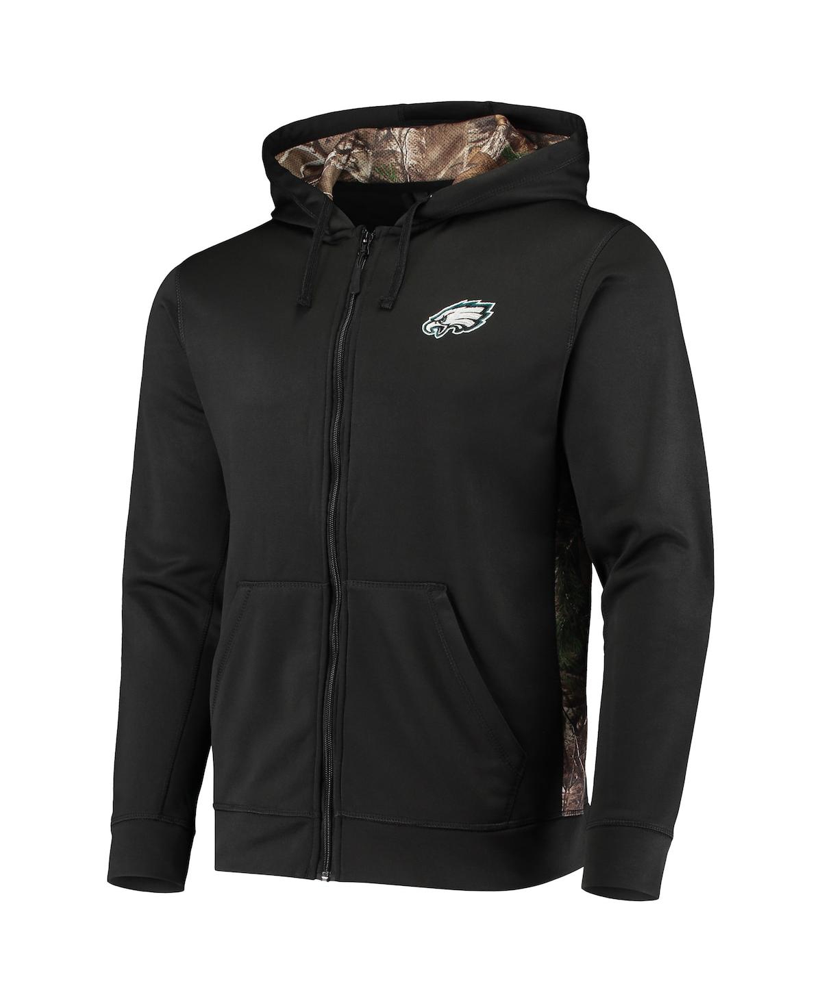 Dunbrooke Men's  Black, Realtree Camo Philadelphia Eagles Decoy Tech Fleece Full-zip Hoodie In Black,realtree Camo