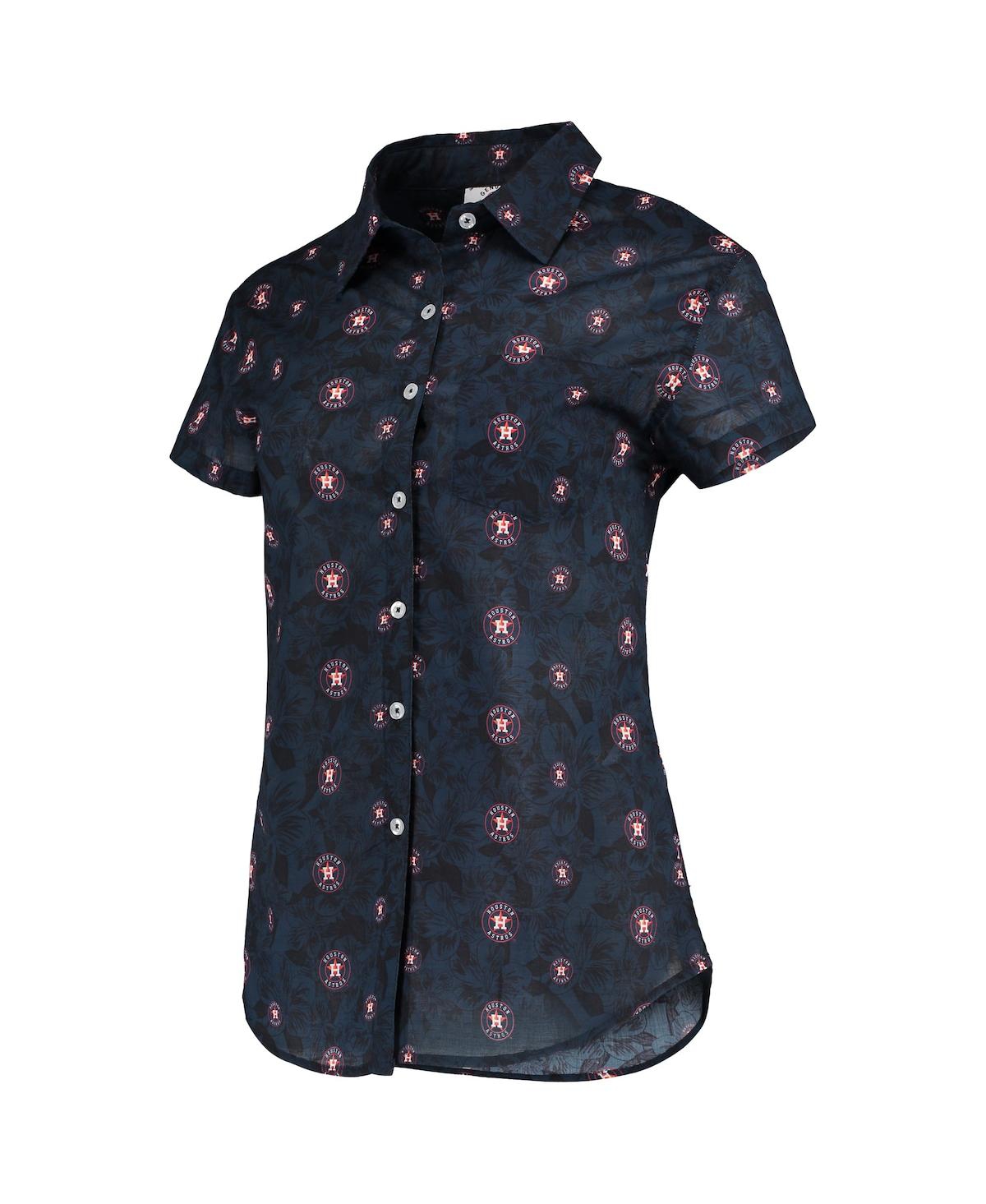 Shop Foco Women's  Navy Houston Astros Floral Button Up Shirt