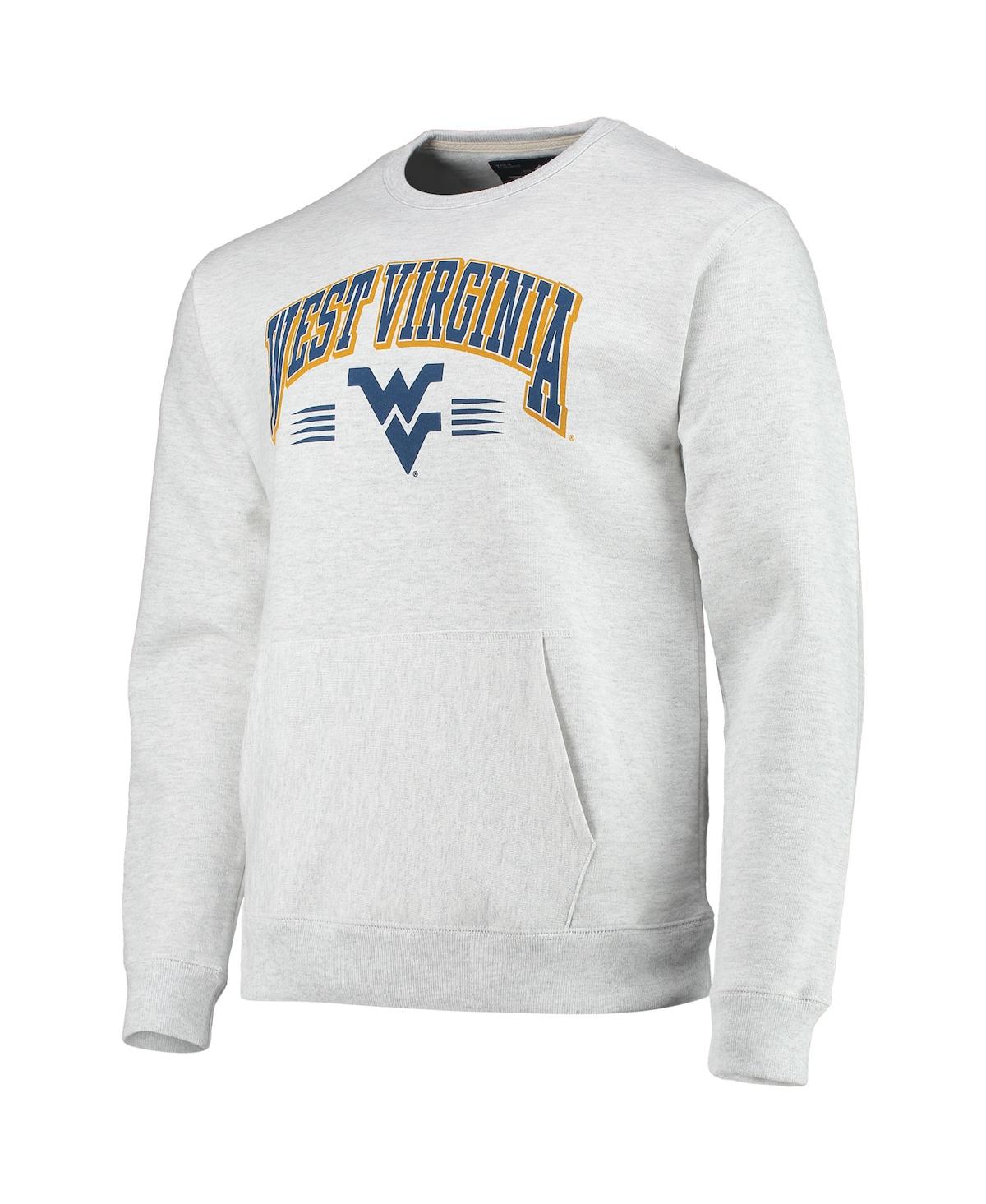 Shop League Collegiate Wear Men's  Heathered Gray West Virginia Mountaineers Upperclassman Pocket Pullover