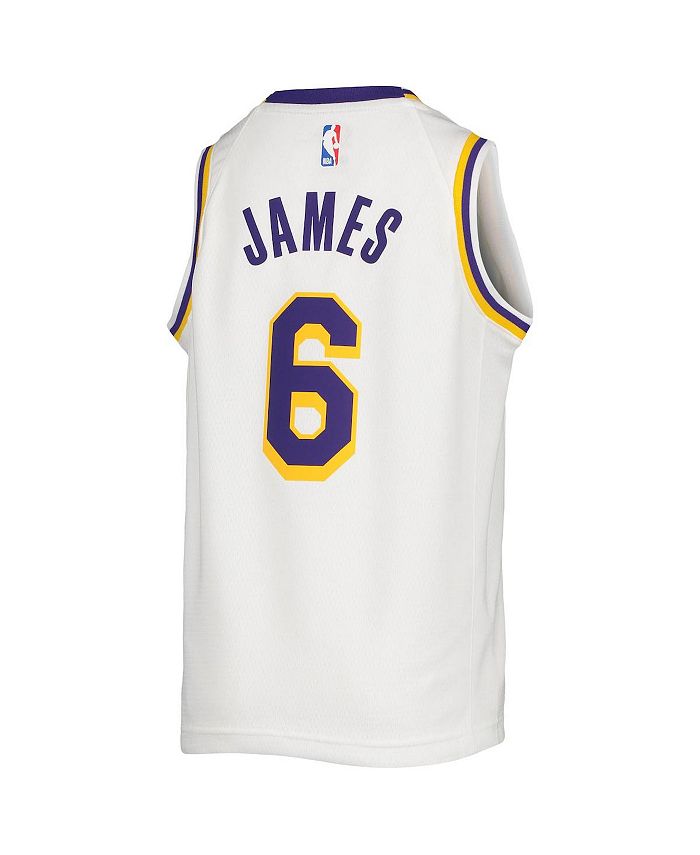 Nike Youth Boys LeBron James White Los Angeles Lakers 2020/21 Swingman ...