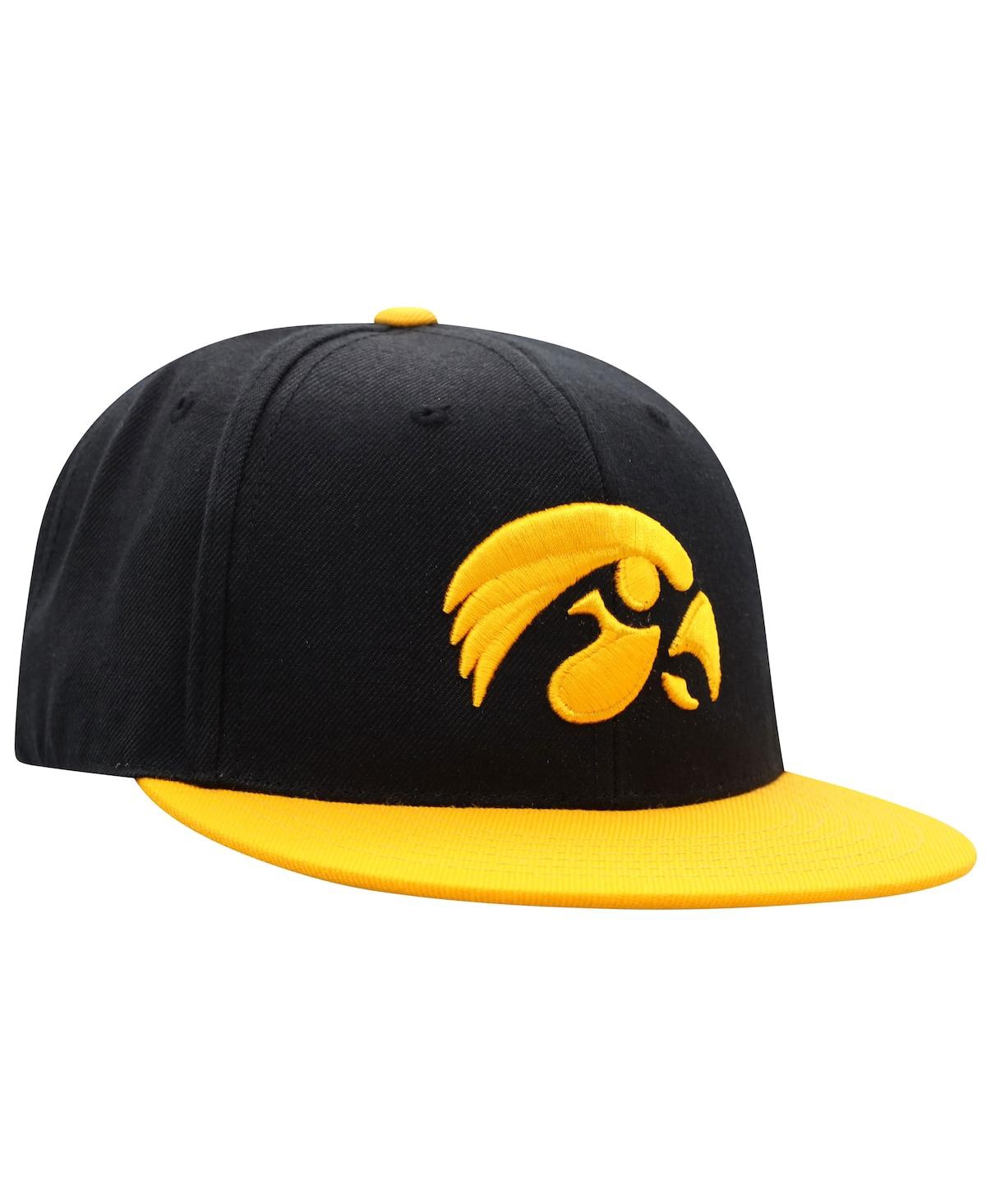 Shop Top Of The World Men's  Black, Gold Iowa Hawkeyes Team Color Two-tone Fitted Hat In Black,gold