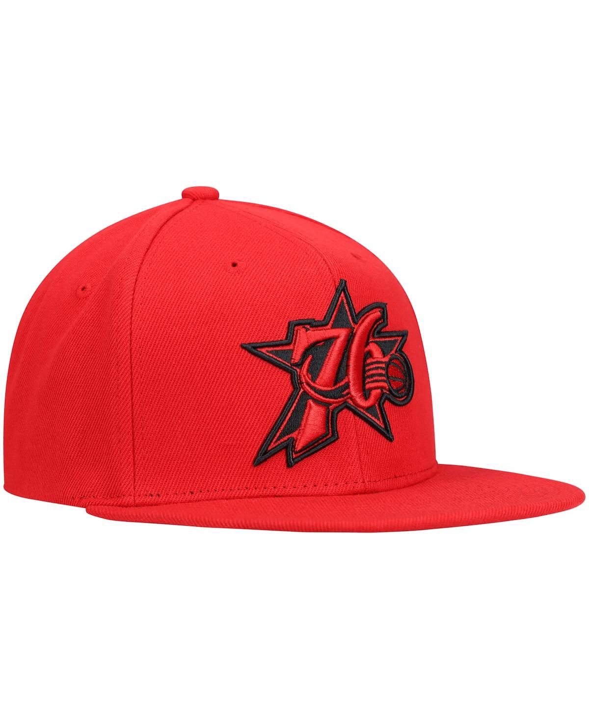 Men's Mitchell & NessPhiladelphia 76ers Hardwood Classics Tonal Snapback Hat - Red