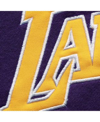 Men's Purple and Gold Los Angeles Lakers Big and Tall Double Contrast Pullover Hoodie