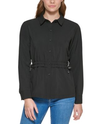 Calvin Klein - Long Sleeve Drawstring Waist Button Down Shirt