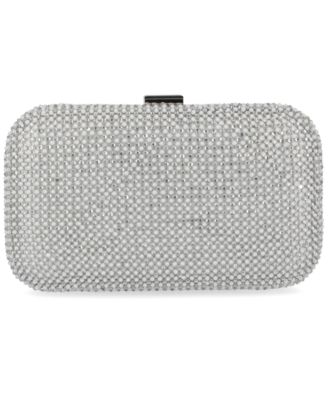 macy's silver clutch purse