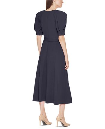 Calvin klein puff sleeve midi dress sale