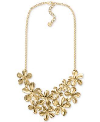 Photo 1 of Alfani Gold-Tone Floral Statement Necklace, 17" + 2" extender, 