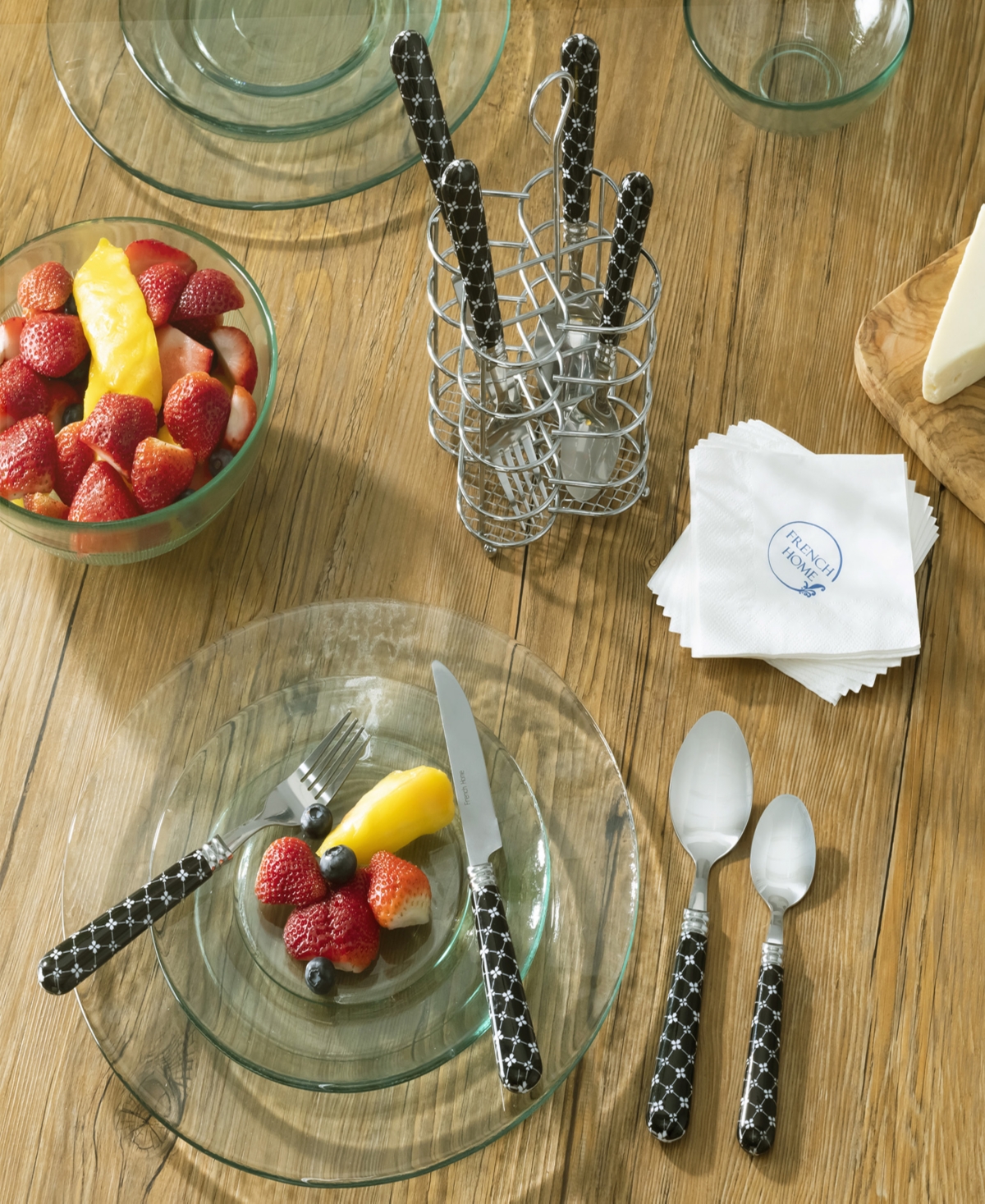 French Home Bistro Abstract Butterfly Stainless Steel 16 Piece Flatware Set, Service for 4 - White
