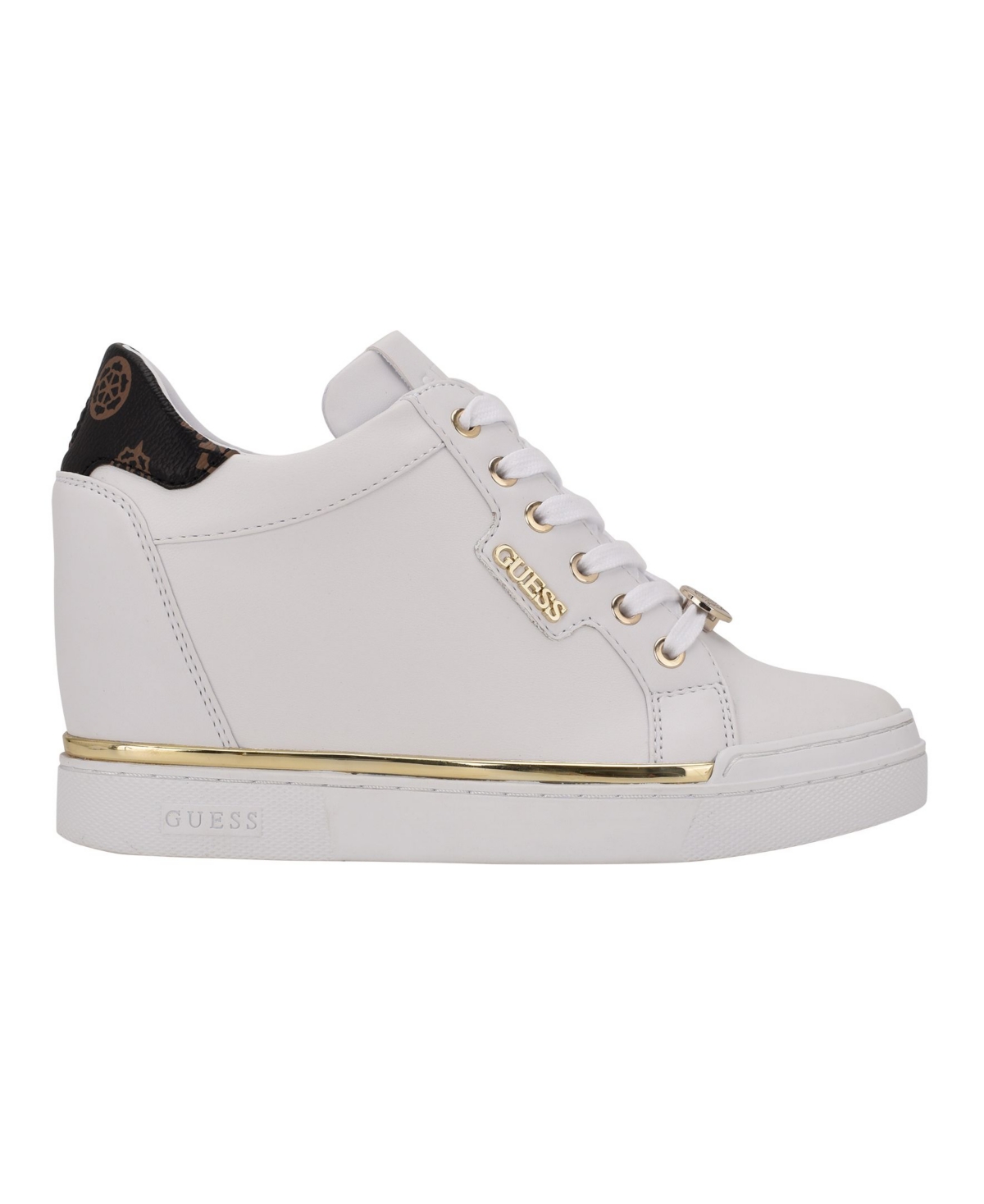 Guess Women's Faster Lace Up Fashion Logo Wedge Sneakers