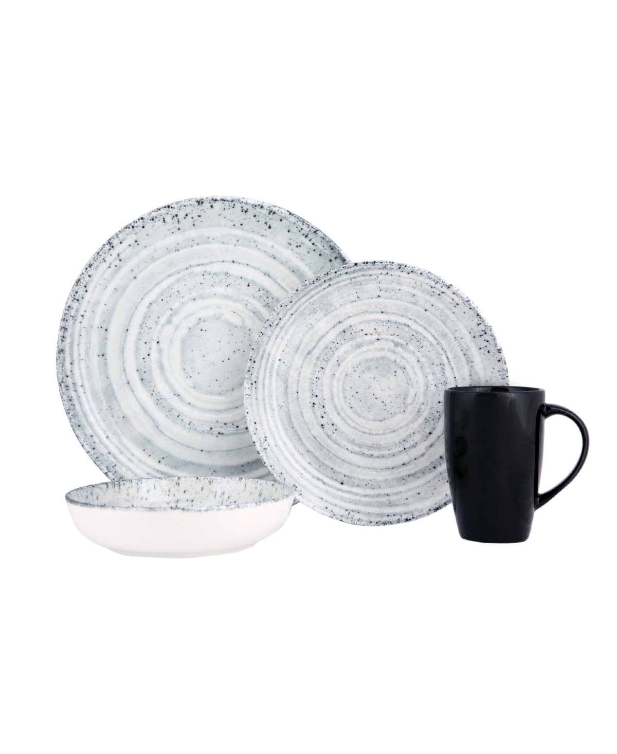 New Age Natura 4-Piece Place Setting Set - Gray and White