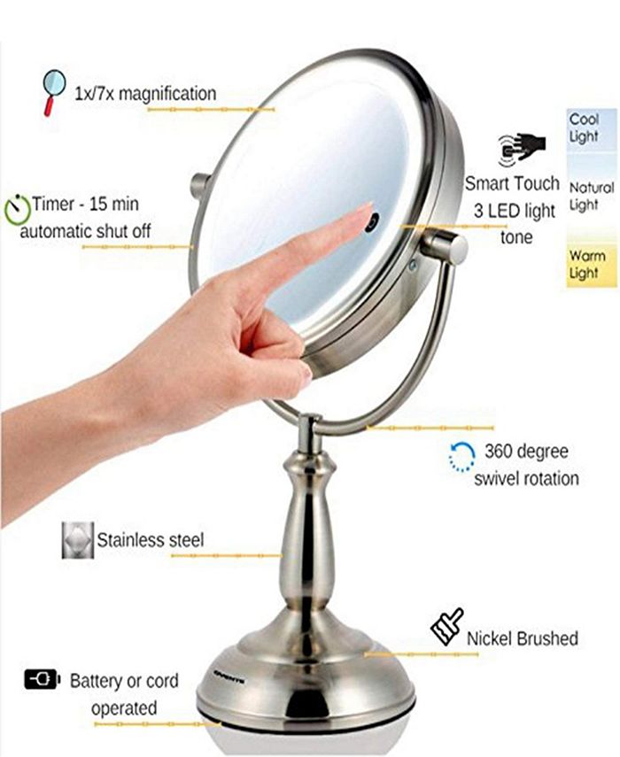 OVENTE 7.5" Lighted Tabletop Vanity Mirror Macy's