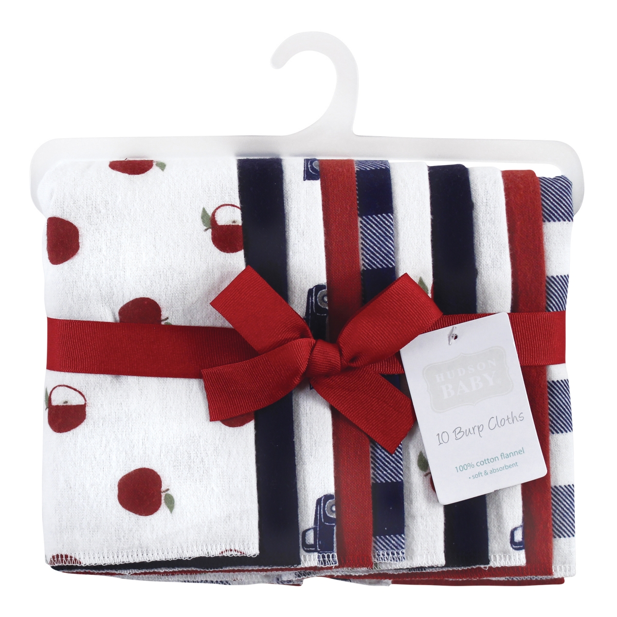 Hudson Baby Boys Soft Flannel 10-Pack Absorbent Burp Cloths