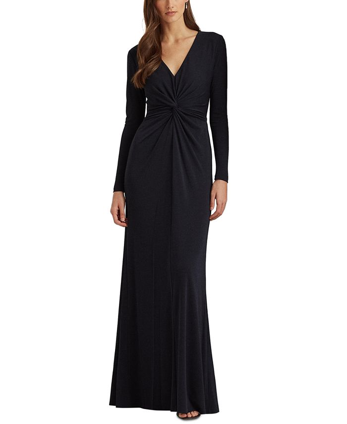 Lauren Ralph Lauren Twist-Front Jersey Gown & Reviews - Dresses - Women ...