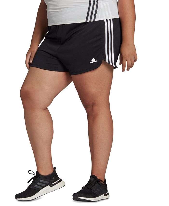 adidas Plus Size Pacer 3-Stripes Knit Shorts - Macy's