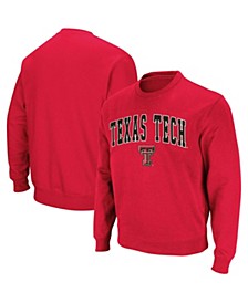 Men's Red Texas Tech Red Raiders Arch Logo Crew Neck Sweatshirt