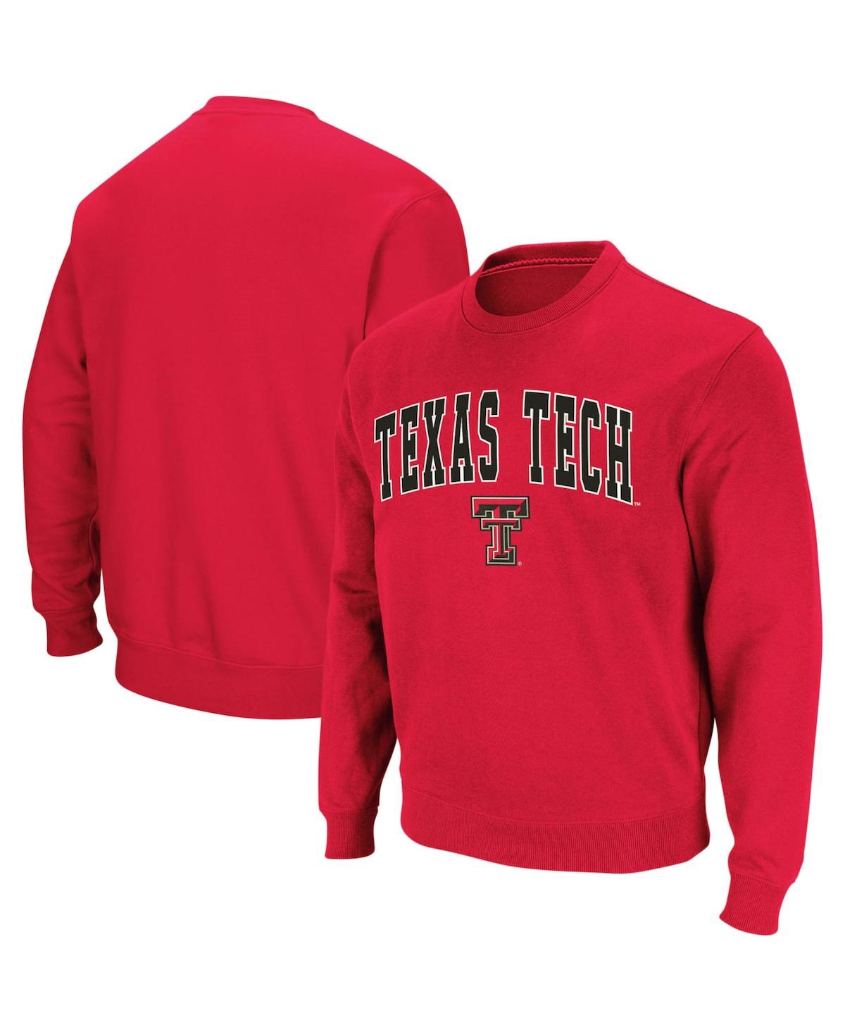 Colosseum Men's  Red Texas Tech Red Raiders Arch Logo Crew Neck Sweatshirt