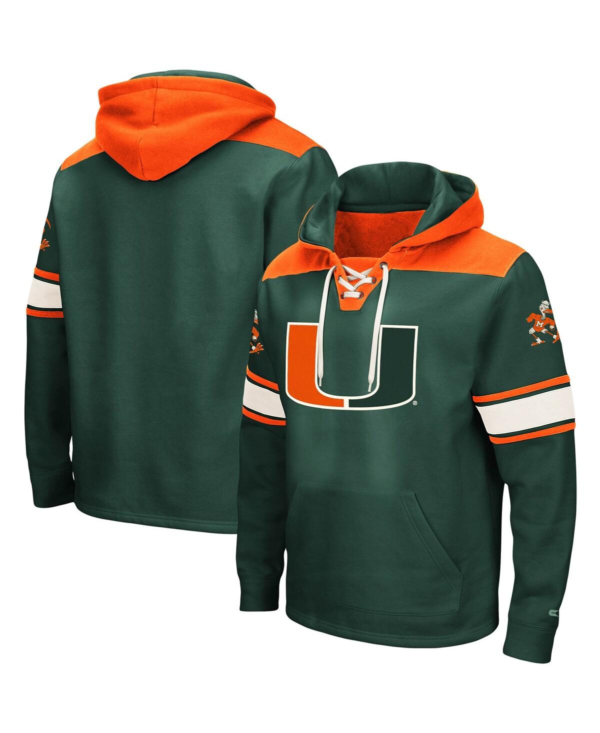 Colosseum Men's  Green Miami Hurricanes 2.0 Lace-up Logo Pullover Hoodie