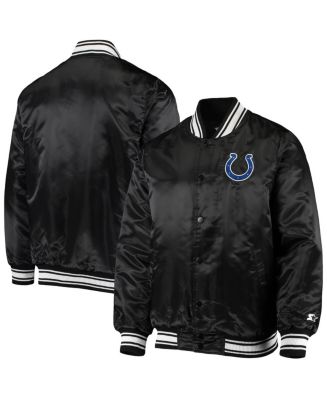 Men's Starter Black Indianapolis Colts Locker Room Satin Varsity