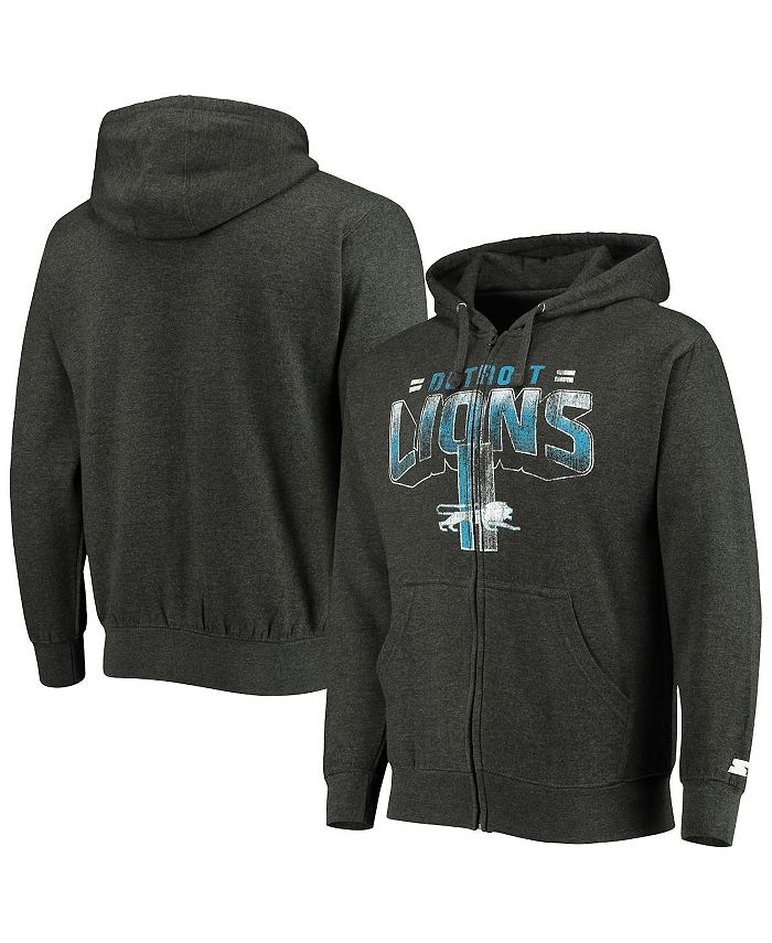 Starter Men's Heathered Charcoal Detroit Lions Throwback Perfect Season ...