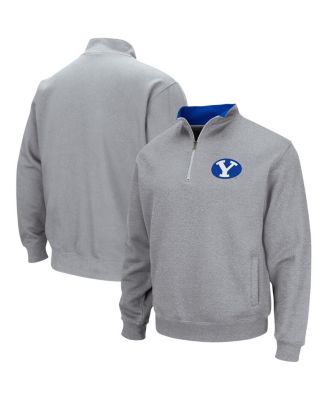 Men's Heathered Gray BYU Cougars Tortugas Team Logo Quarter-Zip Jacket