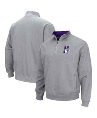 Men's Heathered Gray Northwestern Wildcats Tortugas Team Logo Quarter-Zip Jacket