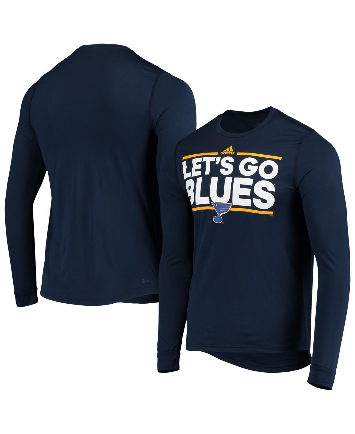 Men's adidasSt. Louis Blues Dassler Aeroready Creator Long Sleeve T-shirt - Navy