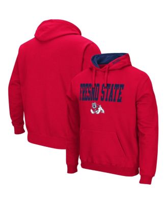 Men's Red Fresno State Bulldogs Arch And Logo Pullover Hoodie