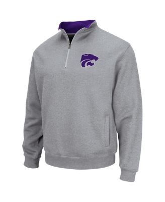 Men's Heathered Gray Kansas State Wildcats Tortugas Team Logo Quarter-Zip Jacket
