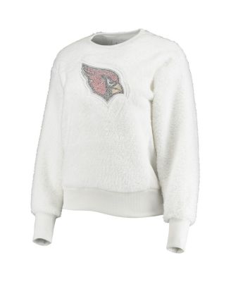 Women's White Arizona Cardinals Milestone Tracker Pullover Sweatshirt