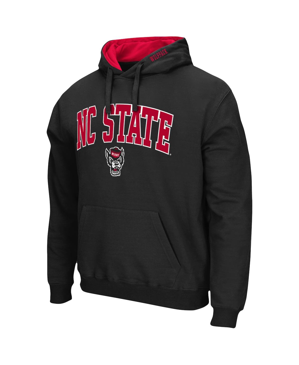 Colosseum Men's  Heathered Gray Nc State Wolfpack Arch And Logo 3.0 Pullover Hoodie In Heathered Gray