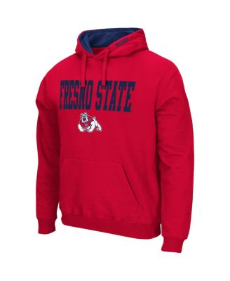 Men's Red Fresno State Bulldogs Arch And Logo Pullover Hoodie