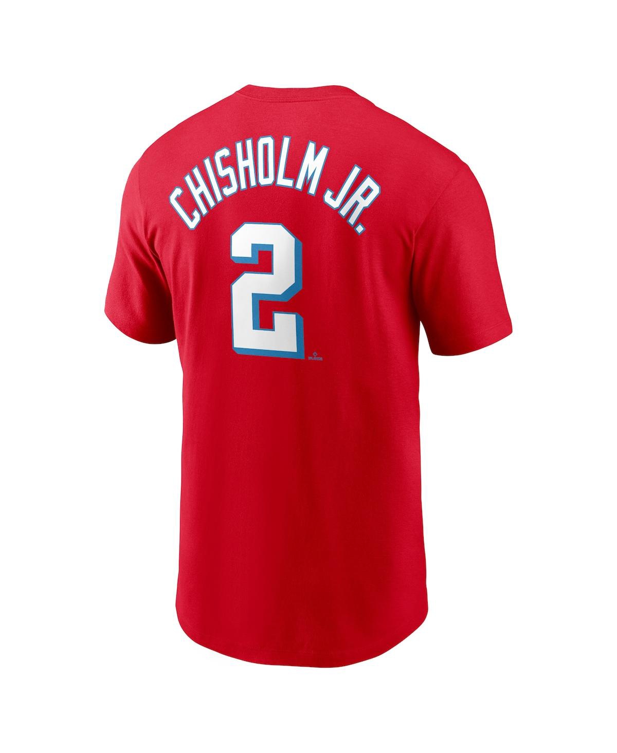 Men's Nike Jazz ChisholmMiami Marlins City Connect Name and Number T-shirt - Red