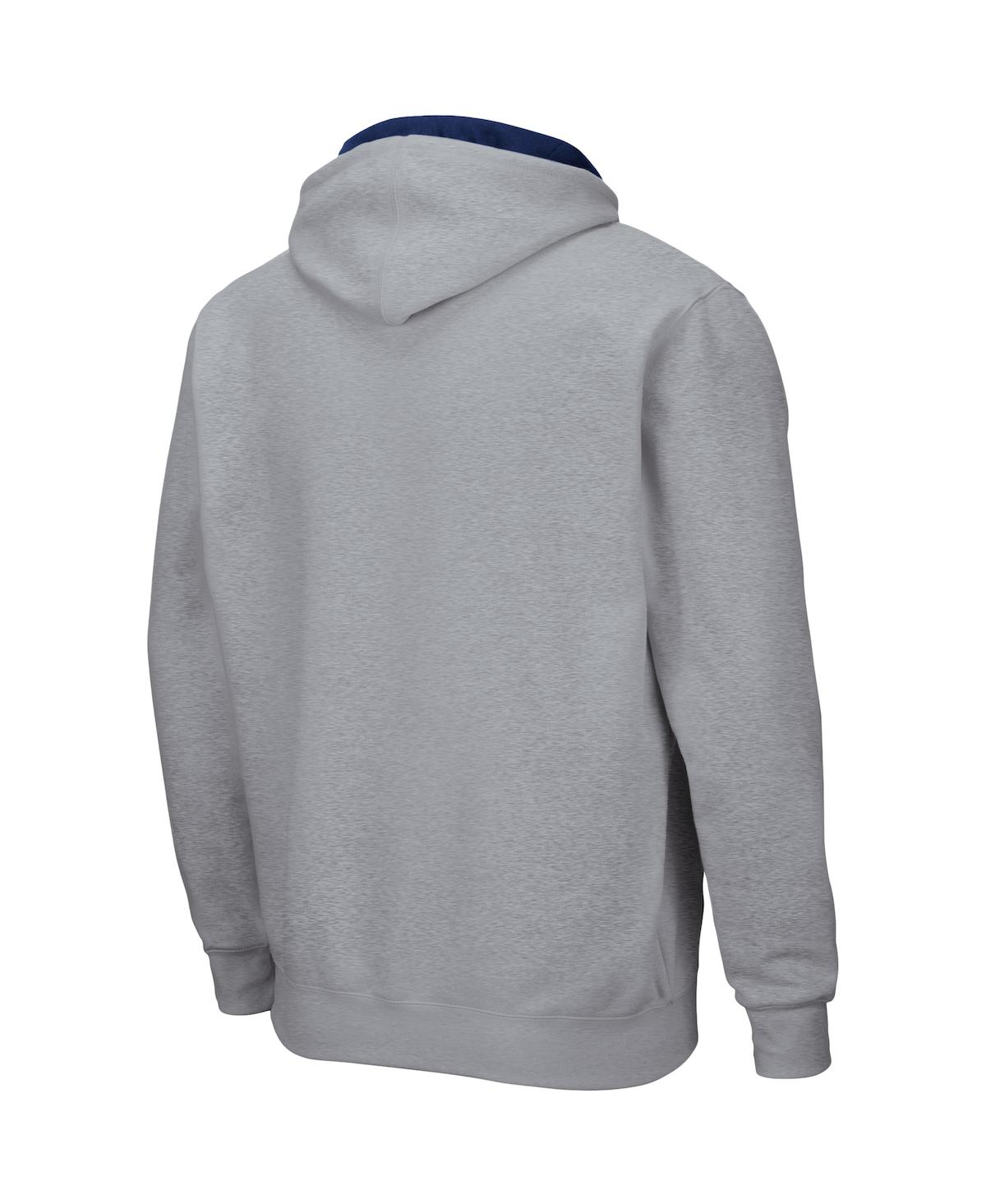 Shop Colosseum Men's  Heathered Gray Navy Midshipmen Arch Logo 3.0 Full-zip Hoodie