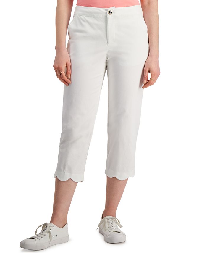 Charter Club Women's Scalloped Capri Pants, Created for Macy's - Macy's