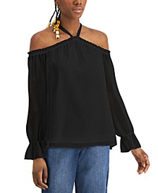 Cotton Cold-Shoulder Blouse, Created for Macy's