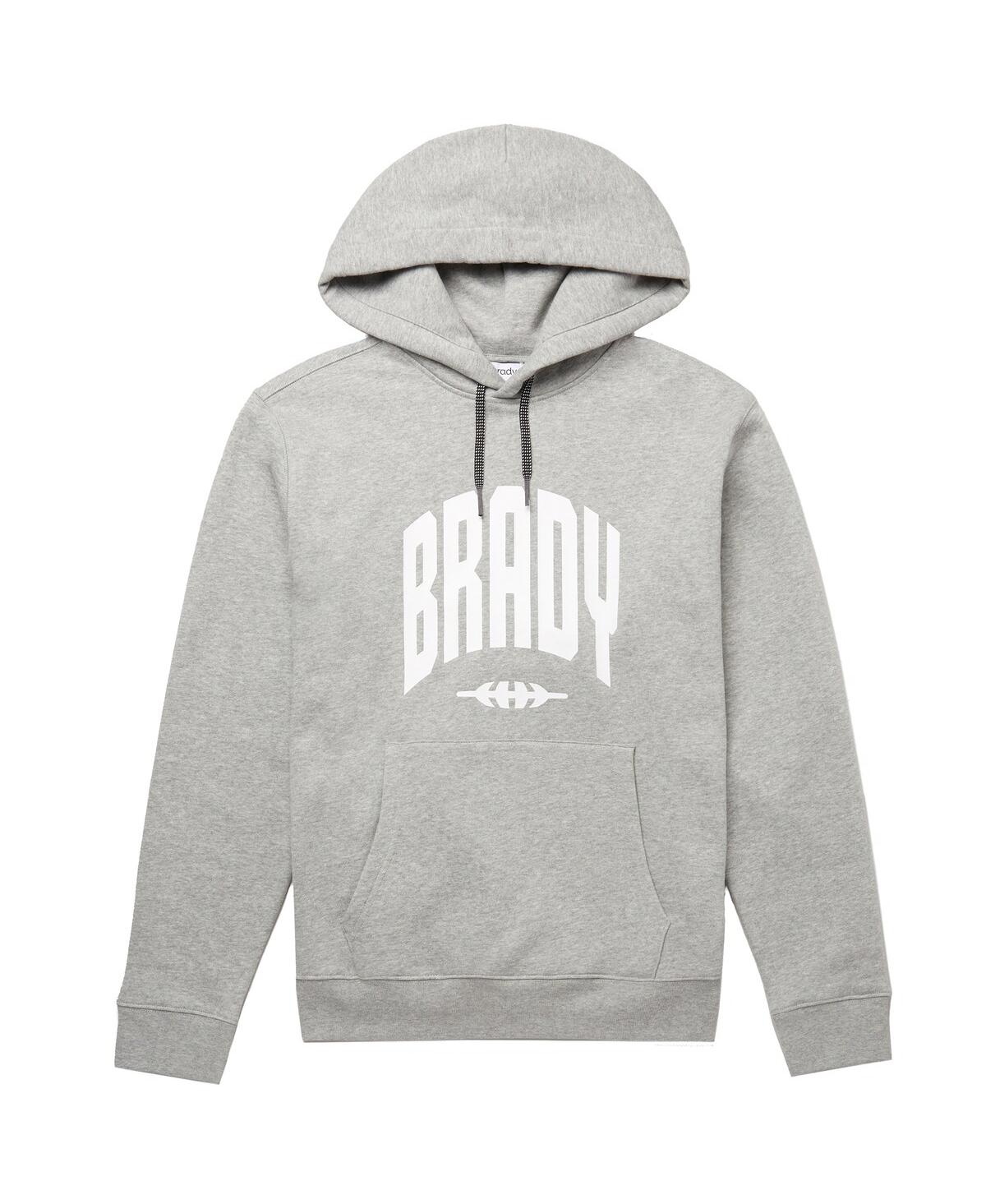 Shop Brady Men's  Gray Varsity Pullover Hoodie