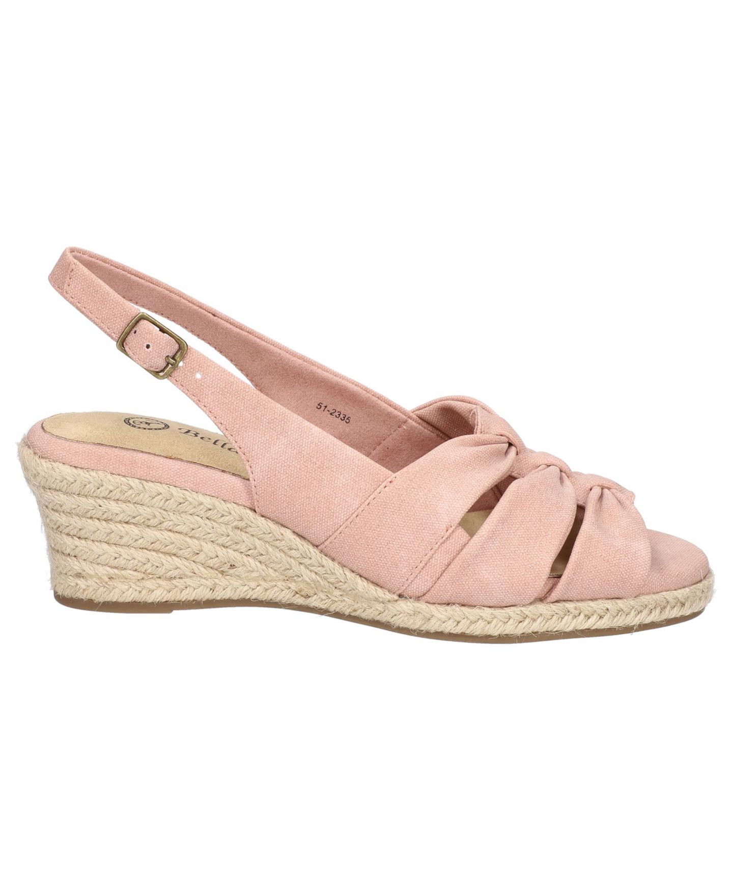 Женские сандалии Bella Vita Cheerful Espadrille Wedge, цвет: Пудровый льняной с принтом — фото 3