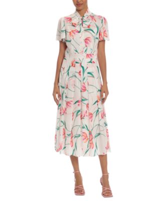 donna morgan tie neck dress