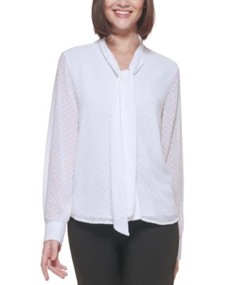 macy's calvin klein white blouse